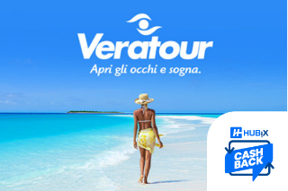 Cashback Hubix.it su Veratour: prenota la tua vacanza e risparmia sulla prenotazione